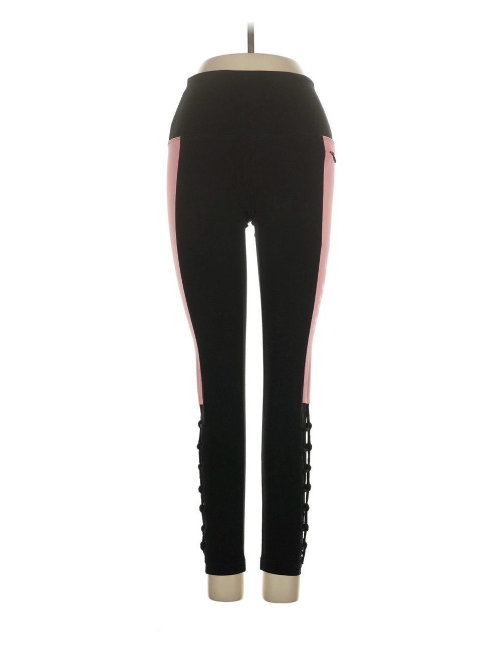 Victorias Secret PINK black and pink leggings w/ mesh detail - Size XS